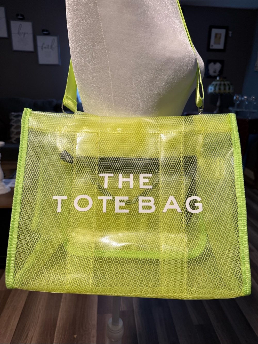The ToteBag Neon Yellow Mesh Tote